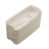 3 Layer Wheat Lunch Box with Cutlery