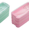 3 Layer Wheat Lunch Box with Cutlery - Image 2