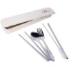 Stainless Steel Cutlery Set with Straw in Wheat Case
